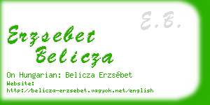 erzsebet belicza business card